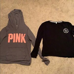 Pink Sweatshirt (Medium) and long sleeve (small)